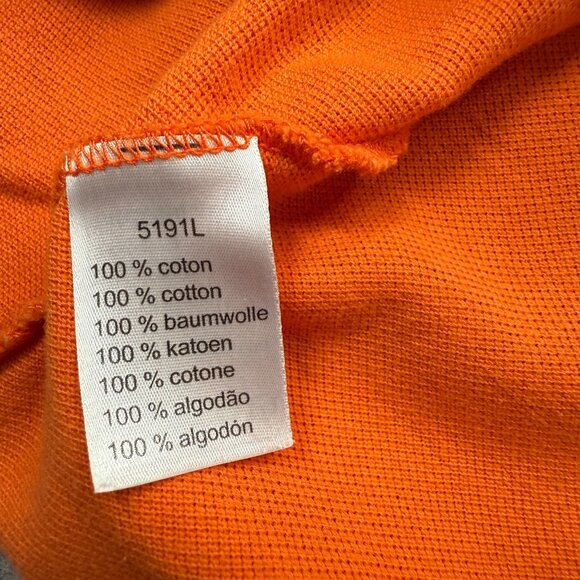 Lacoste Polo Shirt Men 6 Orange Solid Pique Short Sleeve 46" x 27" - Picture 6 of 12